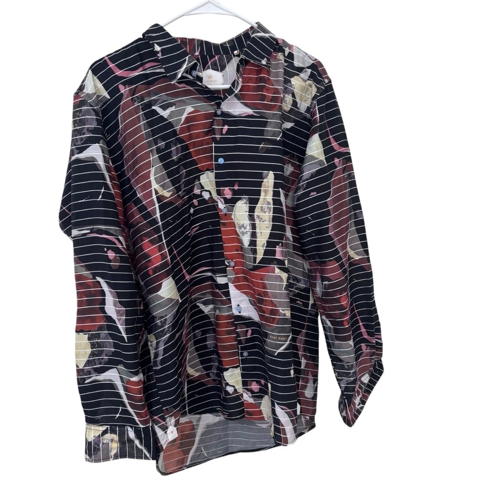 Rare rabbit neutrons Multicolor Abstract print long sleeve Button-Up Shirt